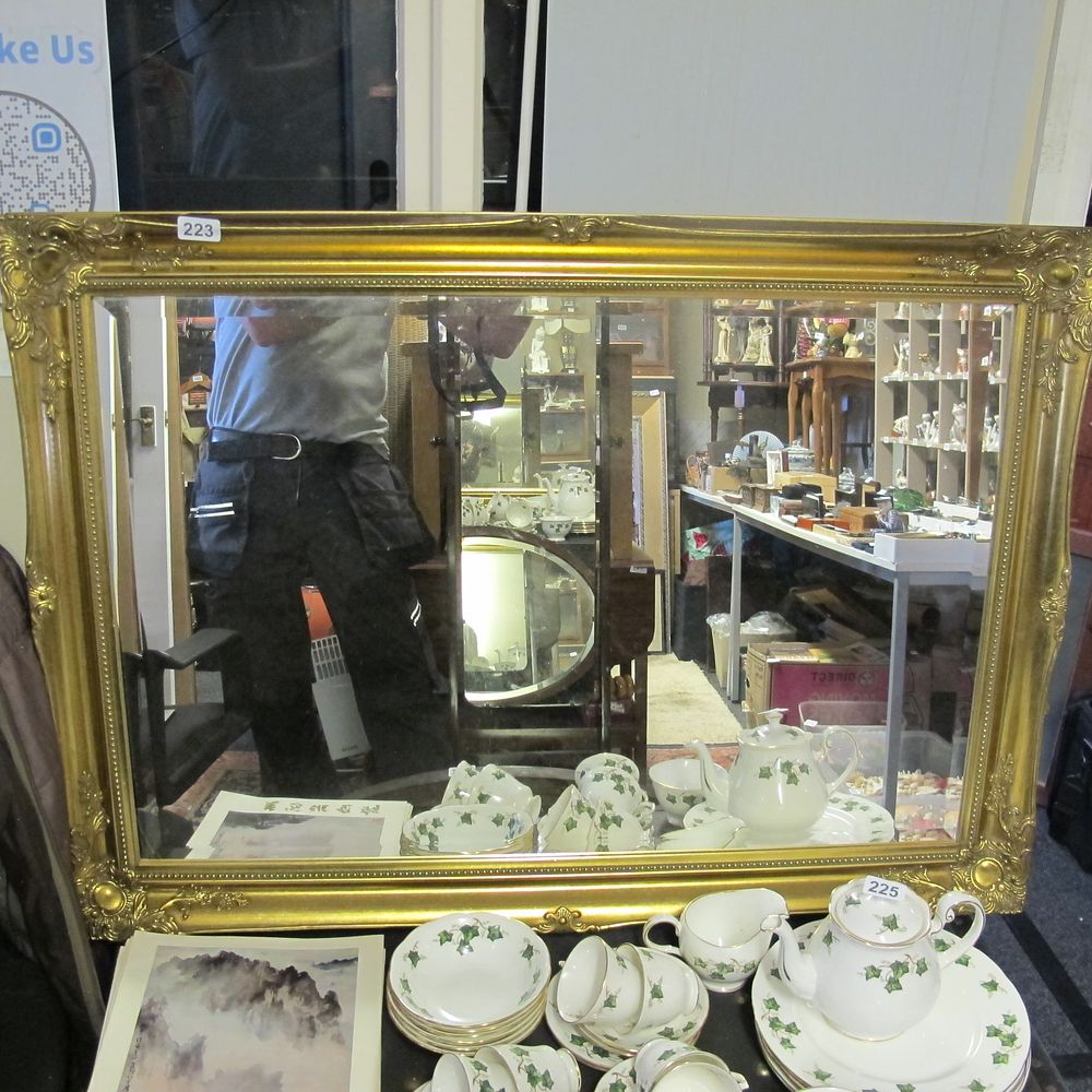 Lot 223: XL gilt framed mirror