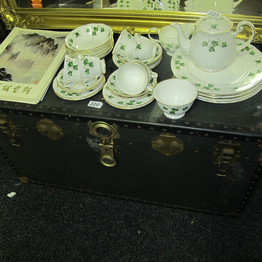 Lot 226: Large vintage trunk very clean inside