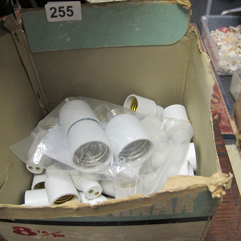 Lot 255: Box  of light fittings bayonet to screw adaptor