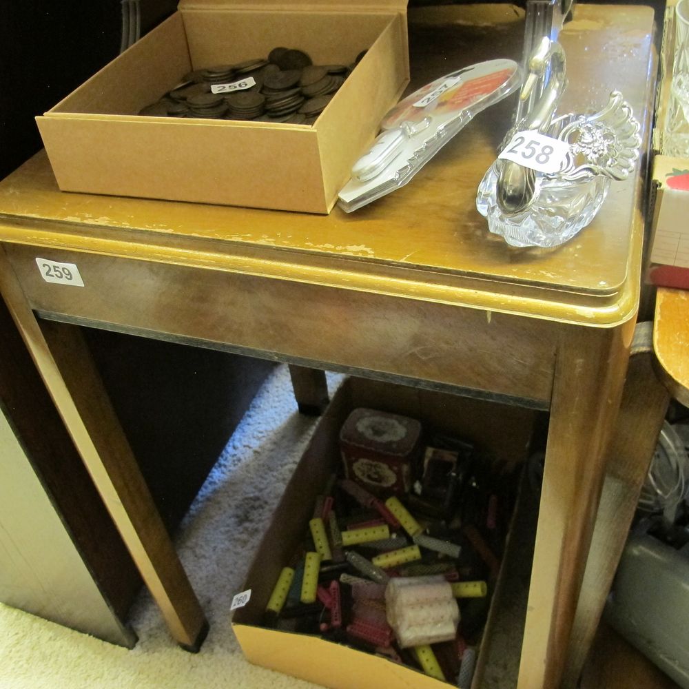 Lot 259: Wooden side table 