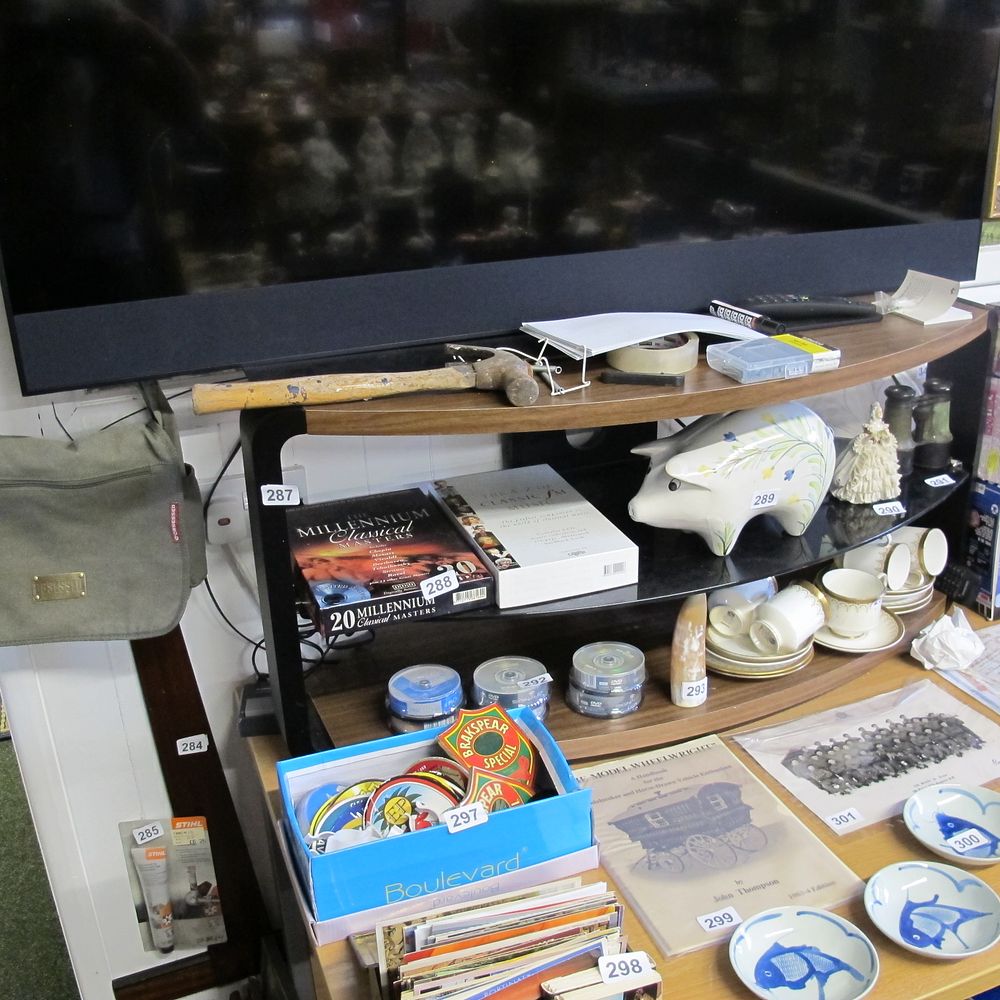Lot 287: Wooden tv stand 