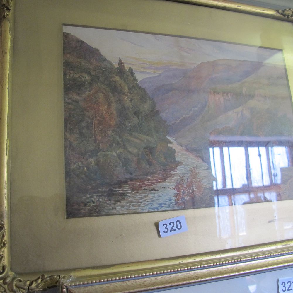 Lot 320: Framed and glazed landscape painting ***