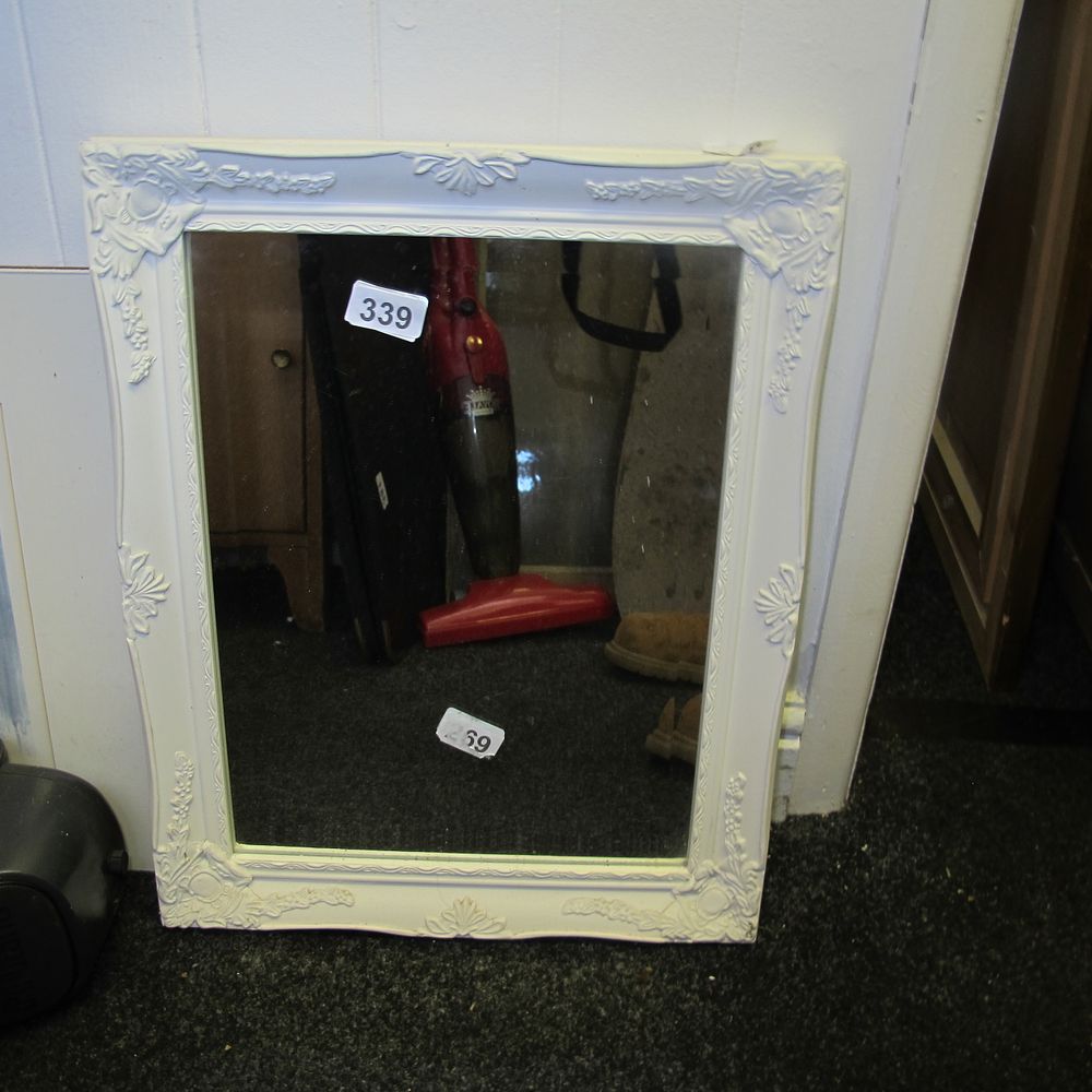 Lot 339: Framed wall hanging mirror 