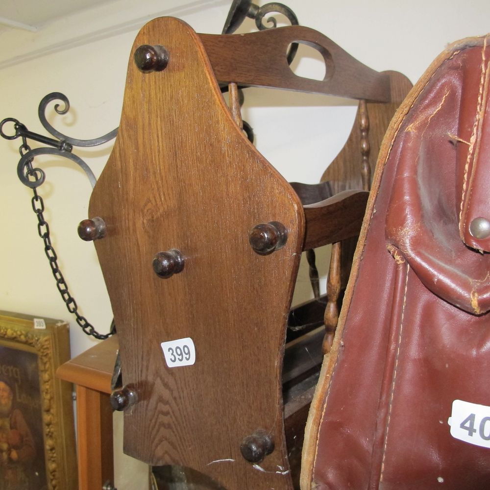 Lot 399: Wooden newspaper rack 