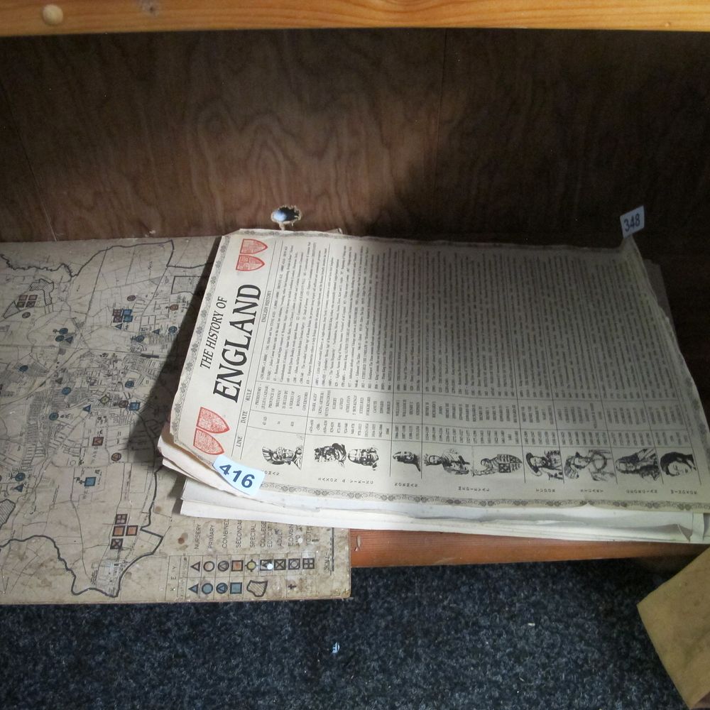 Lot 416: vintage map and ephemera 