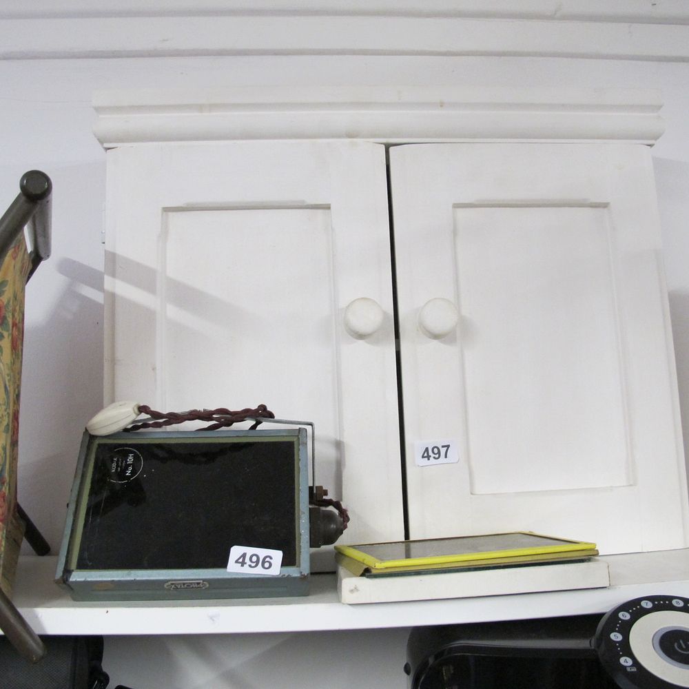 Lot 497: Painted wall cabinet