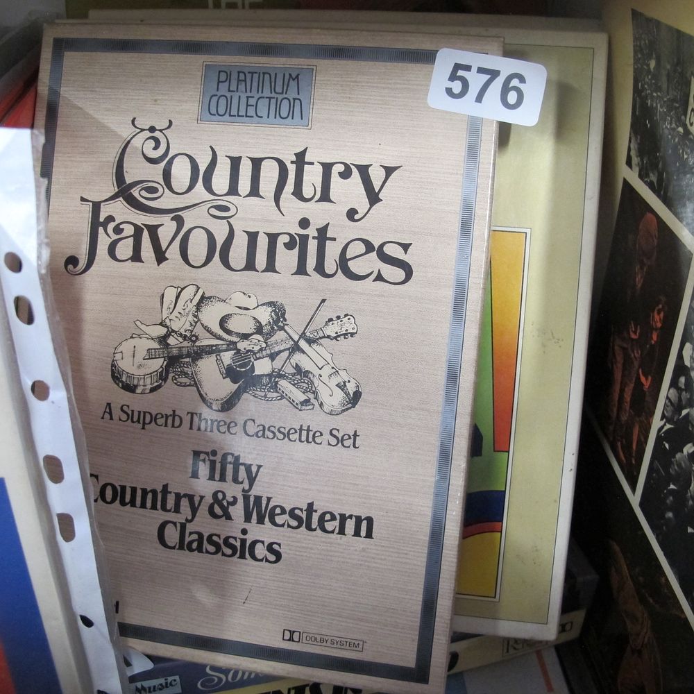 Lot 576:  Boxed trio of Country and western audio tapes