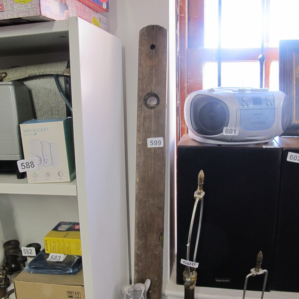 Lot 599: Vintage wooden spirit level ideal for Mancave or...