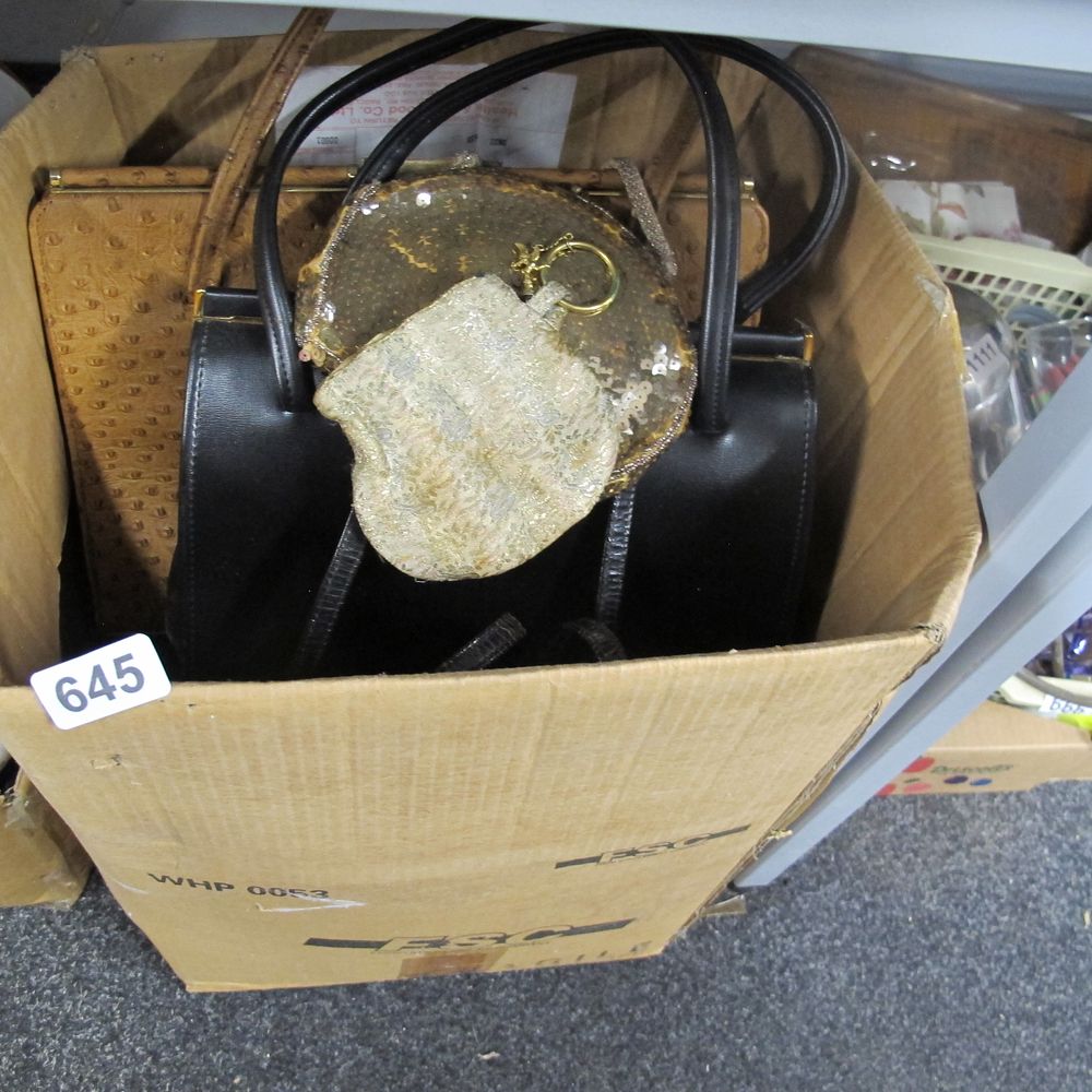 Lot 645: Box of misc Ladies vintage and new bags