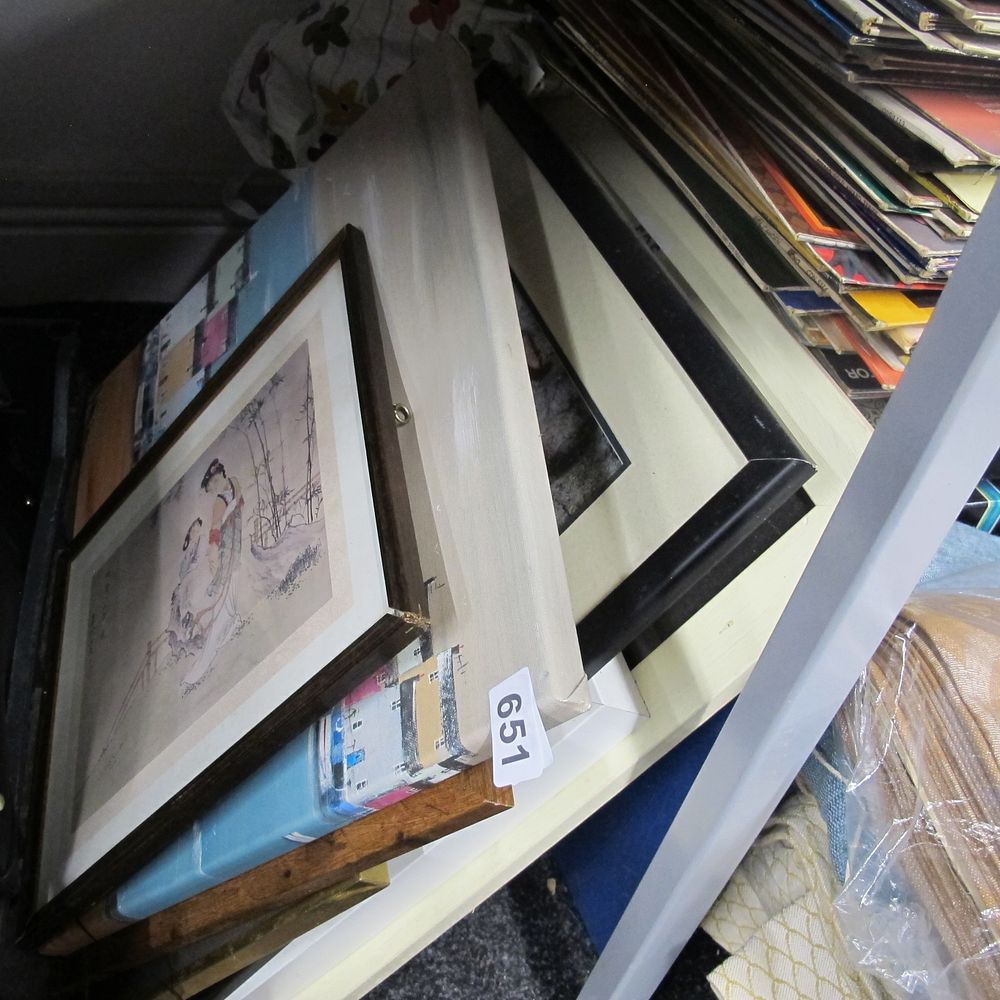 Lot 651: Collection of framed prints inc oriental