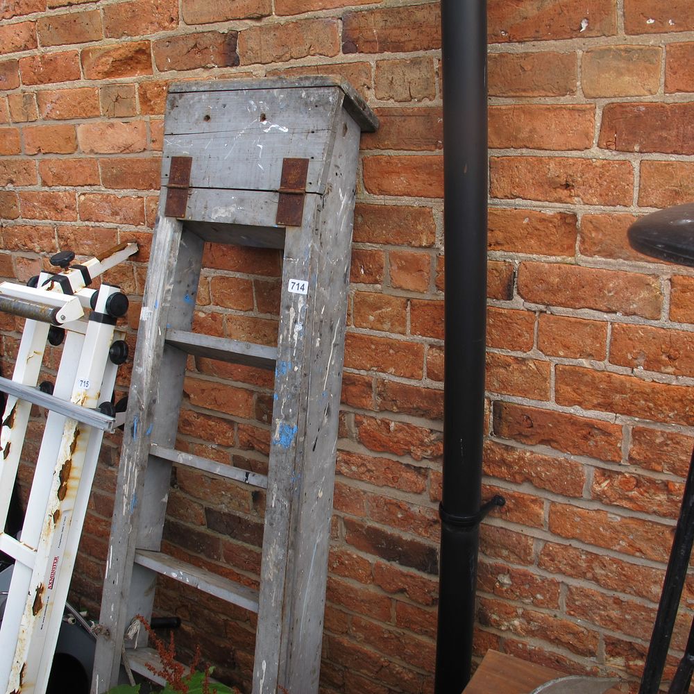 Lot 714: vintage wooden step ladders