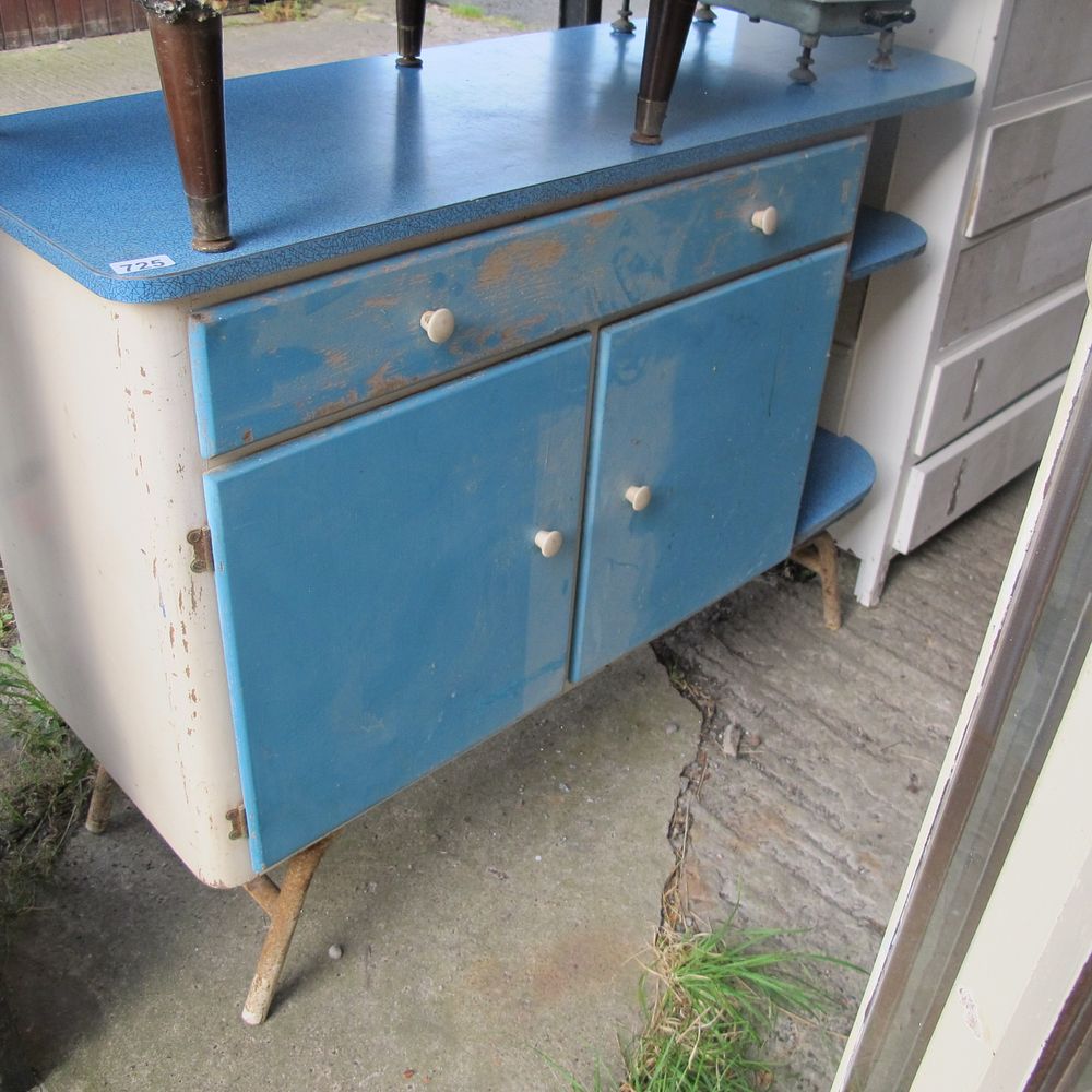 Lot 725: retro melamine kitchen unit 1950's came from the...