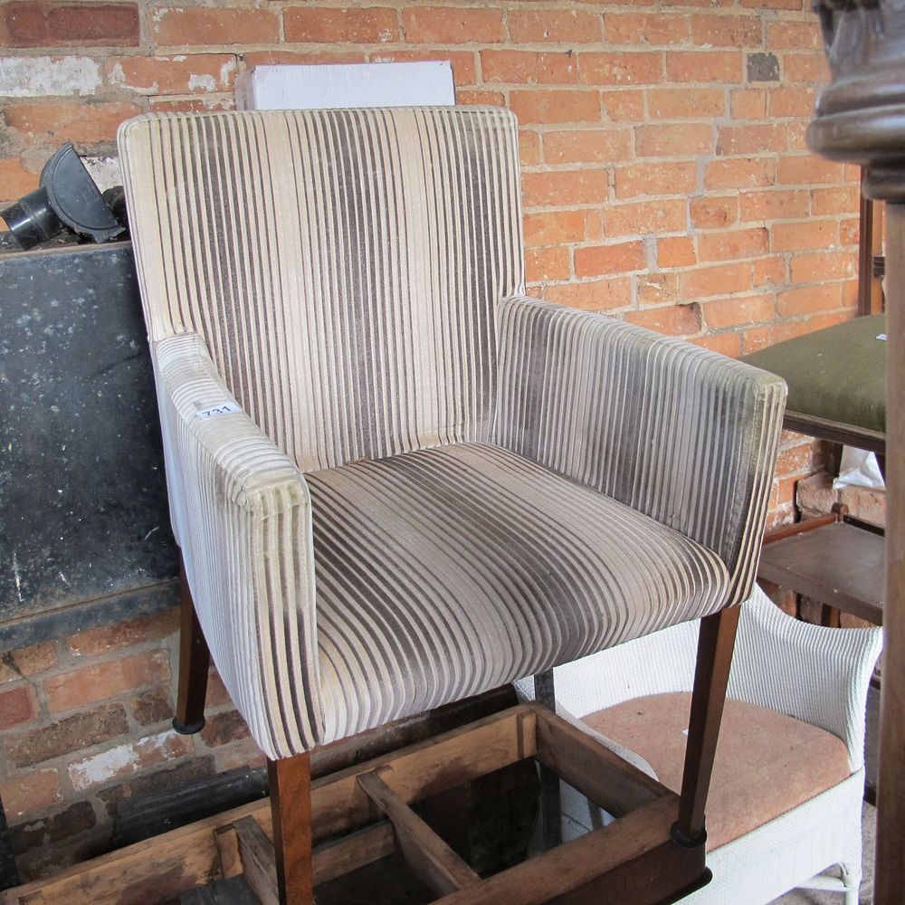 Lot 731: Dressing room table fabric chair
