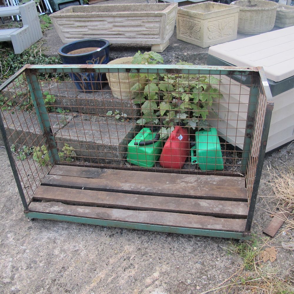 Lot 760: Garden tidy cage / logs etc