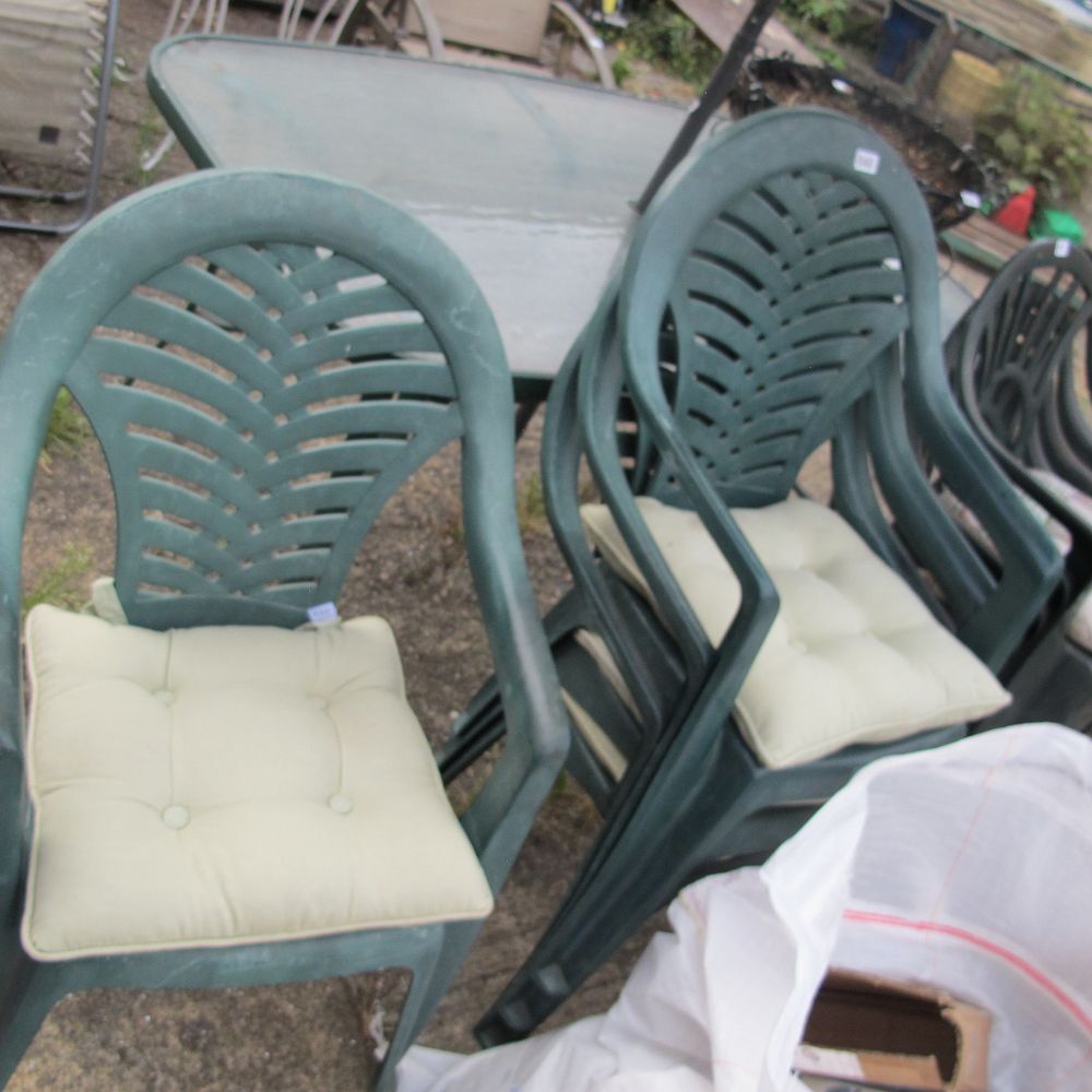 Lot 840: weather proof garden chairs