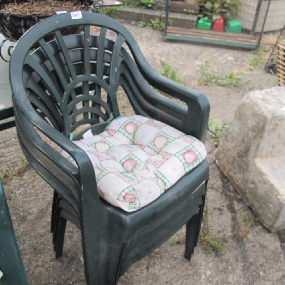 Lot 841: weather proof garden chairs