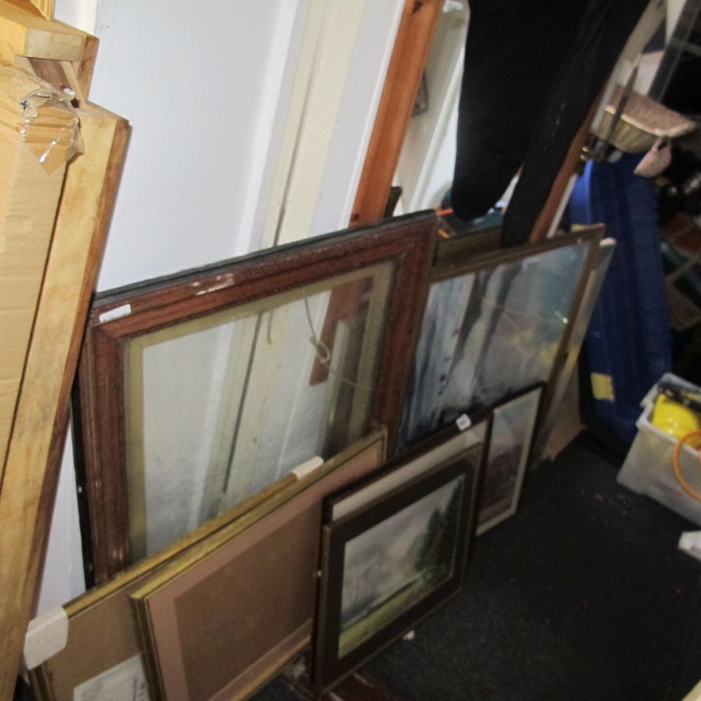 Lot 843: collection of pictures and mirrors etc