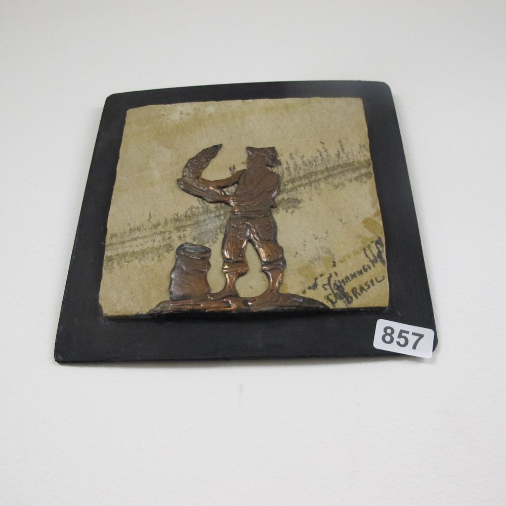 Lot 857: copper farming themed plaque