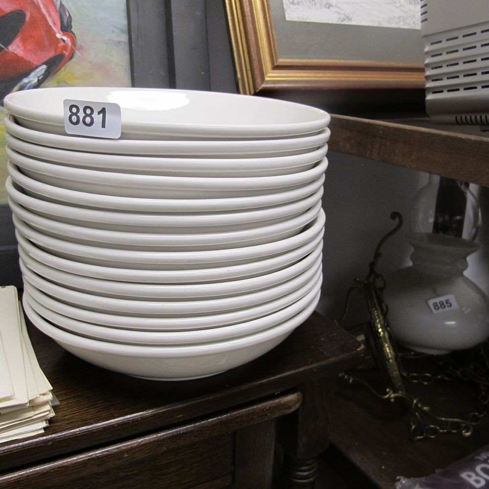 Lot 881: collection of large white bowls