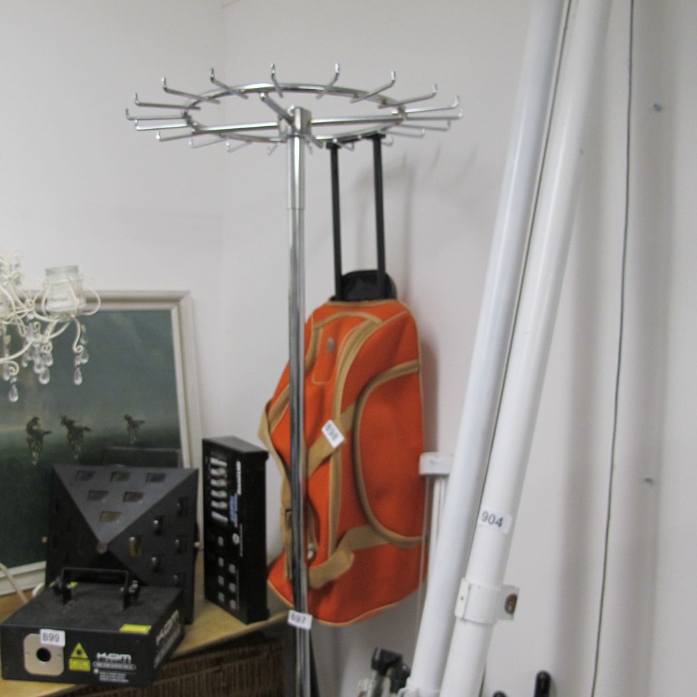 Lot 897: stainless steel swivel stand