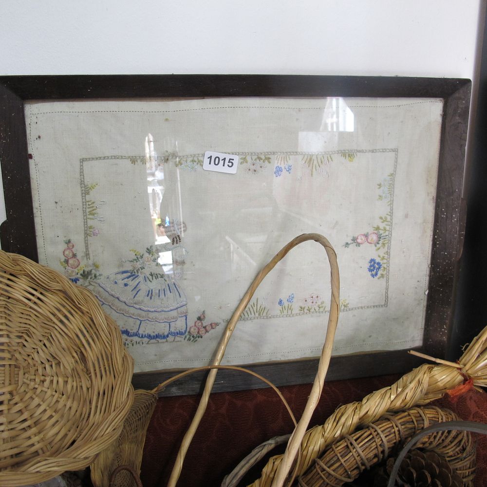 Lot 1015: Framed and glazed needlepoint 