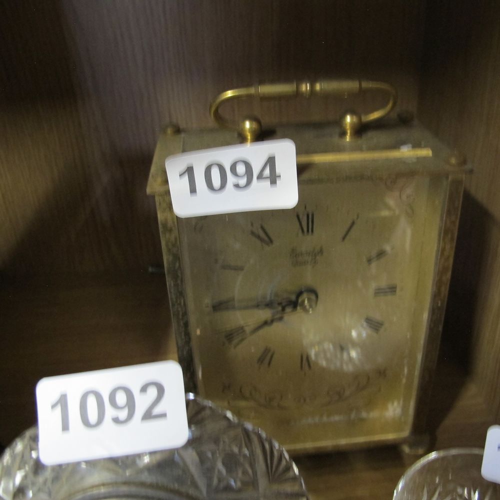 Lot 1094: Brass carriage clock 