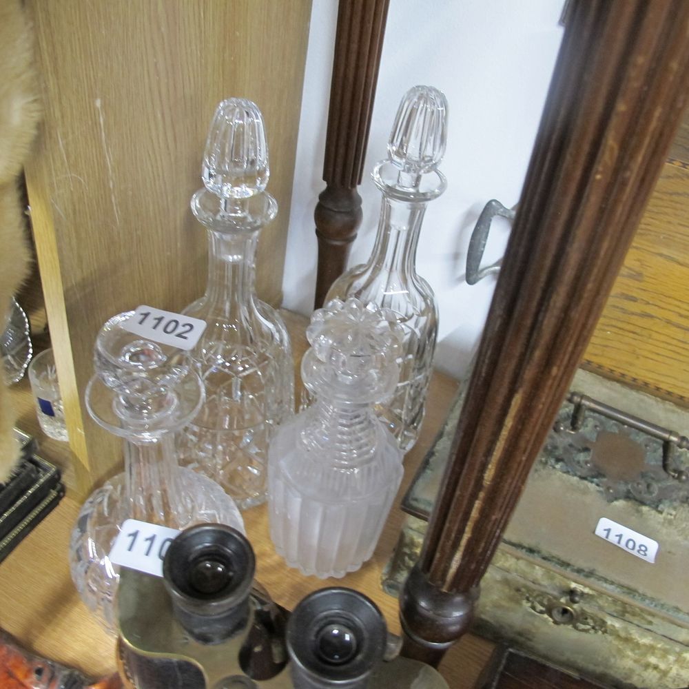 Lot 1102: Four glass decanters 
