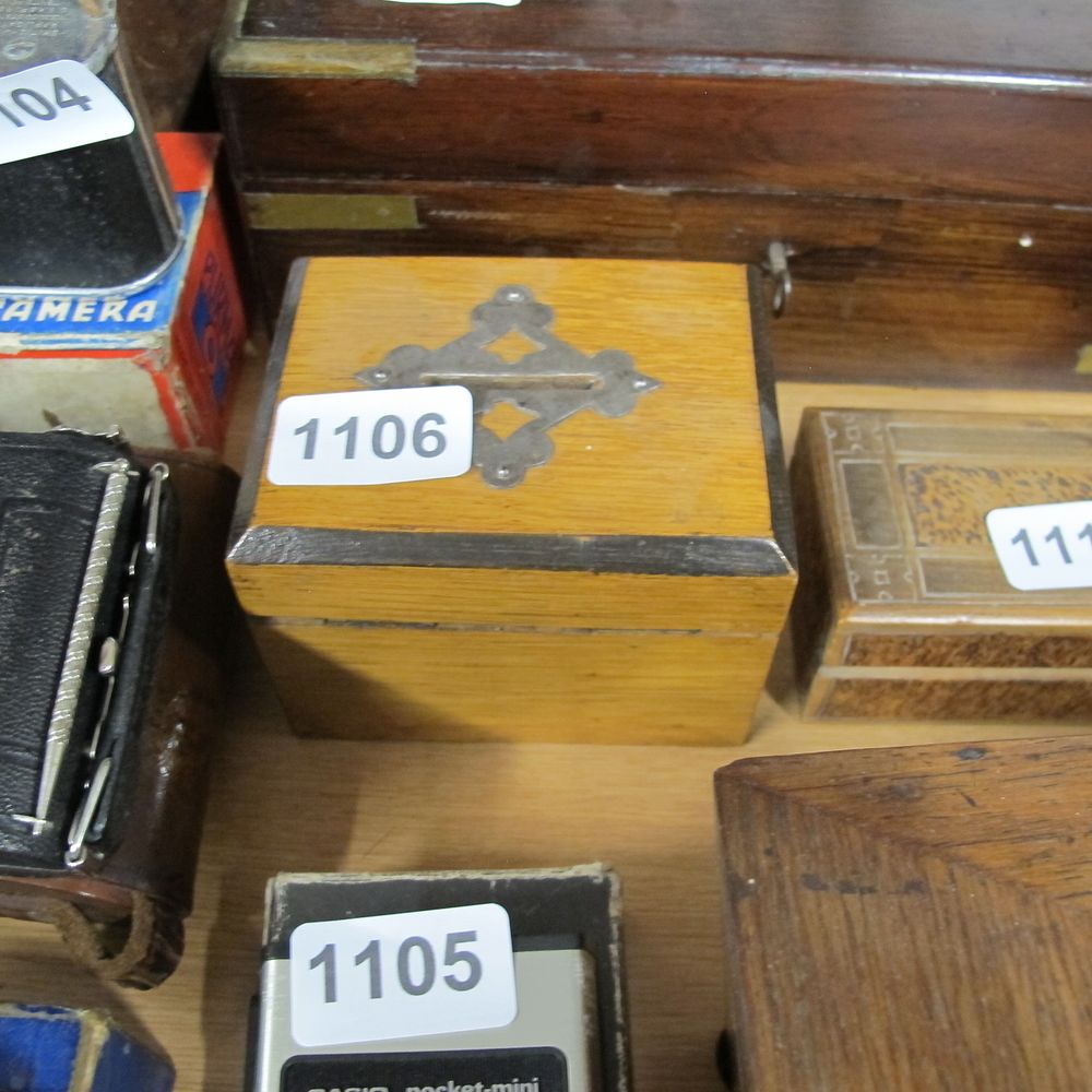 Lot 1106: Wooden money box