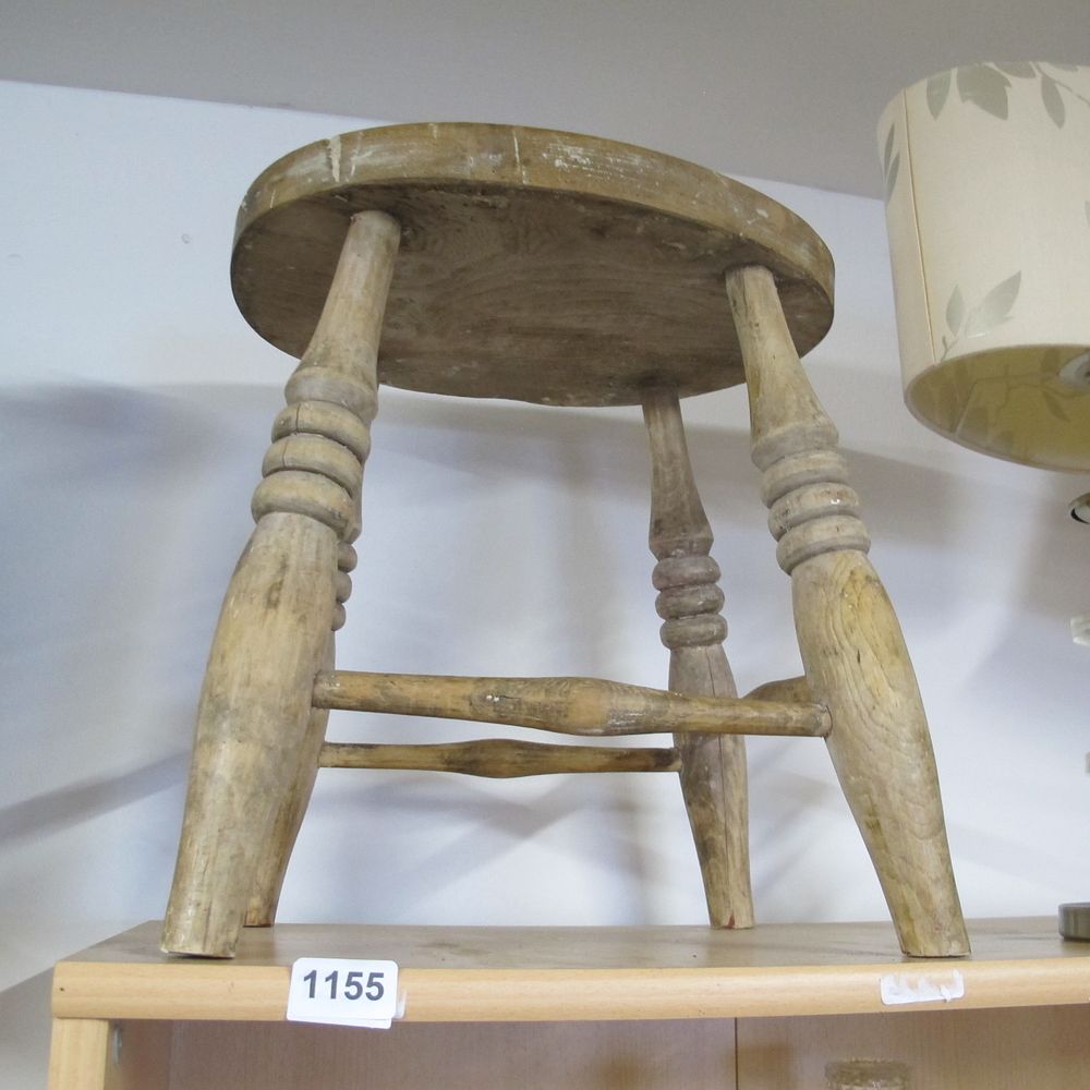 Lot 1155: Wooden stool
