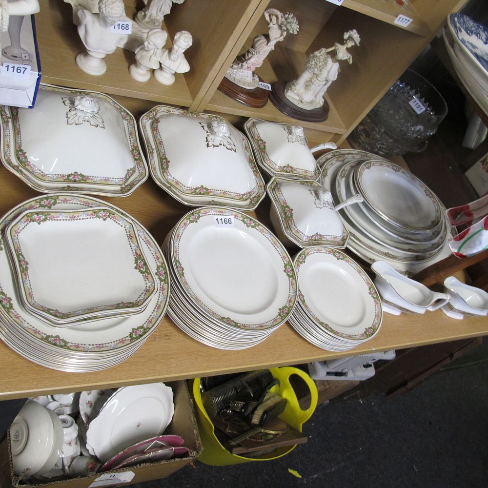 Lot 1166: *Dinner service including tureens Wood and sons