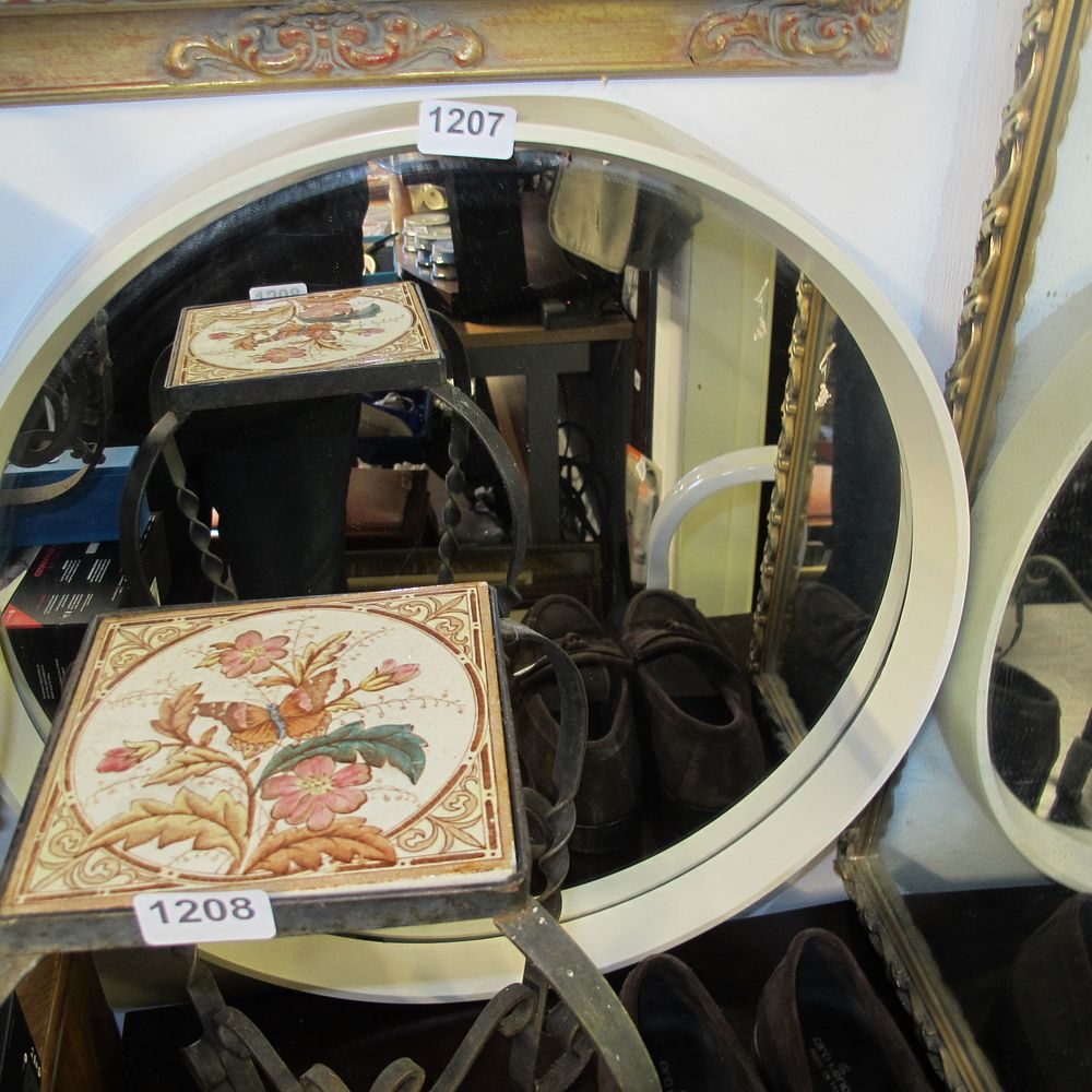 Lot 1207: Retro round mirror