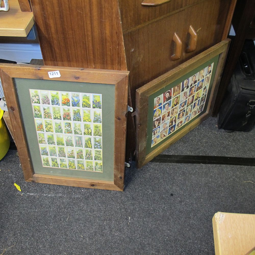 Lot 1211: 2 framed and glazed cigarette cards