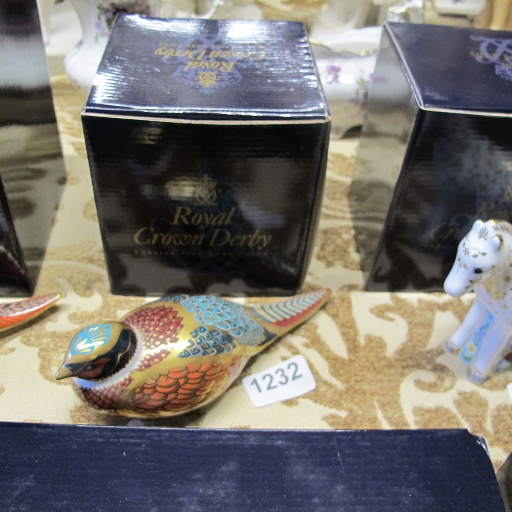 Lot 1232: Boxed Royal Crown Derby woodbank pheasant bird
