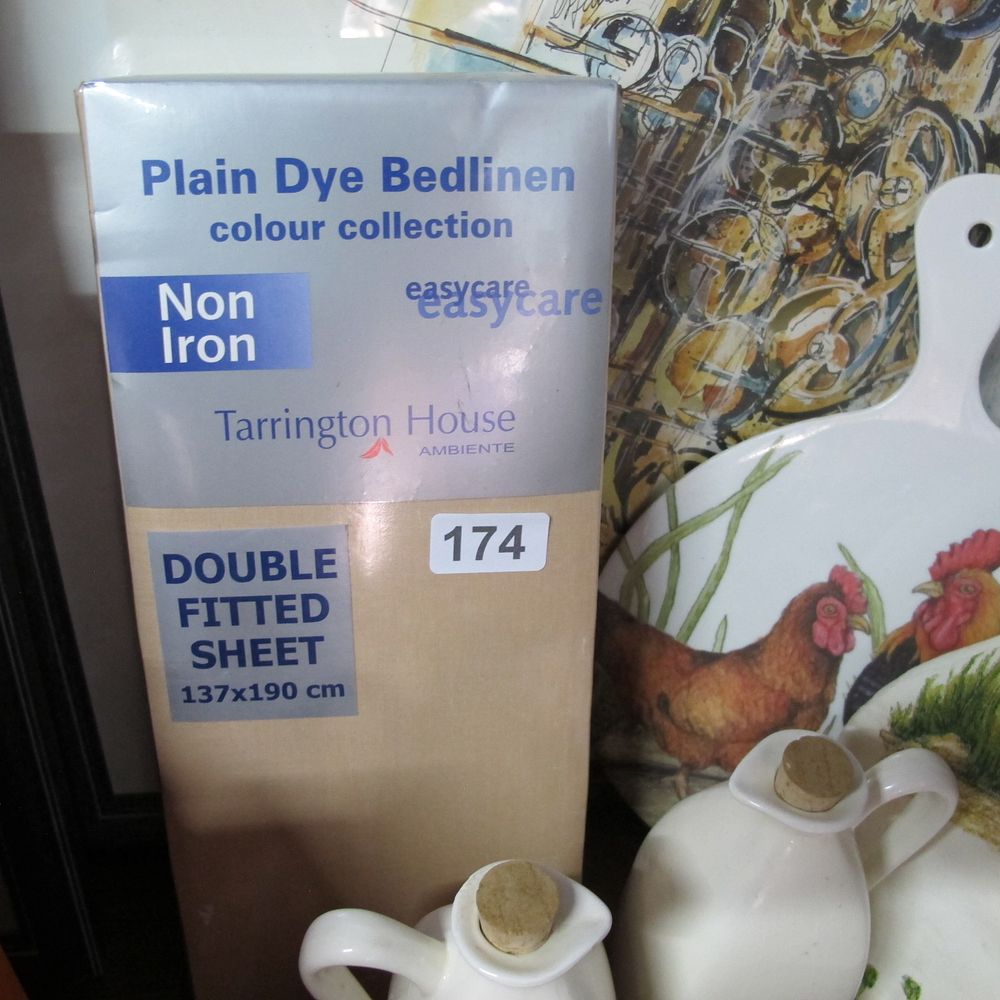 Lot 174: beige colour fitted double sheet