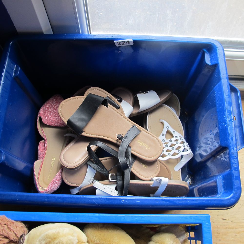 Lot 224: a tub of ladies summer sandal's