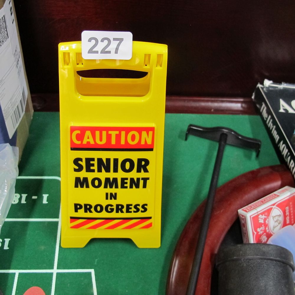 Lot 227: Senior moment signage