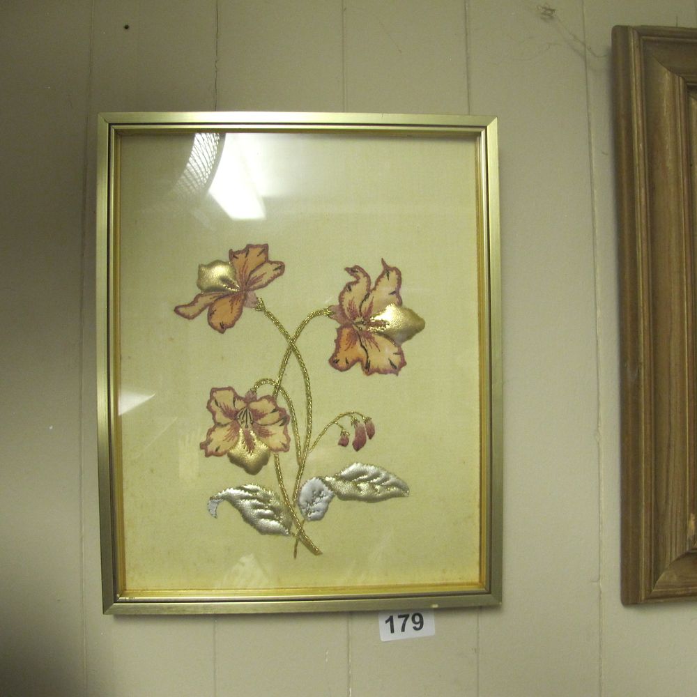Lot 179: a beautiful framed needlepoint tapestry