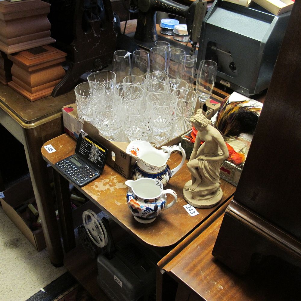 Lot 246: small wooden side table