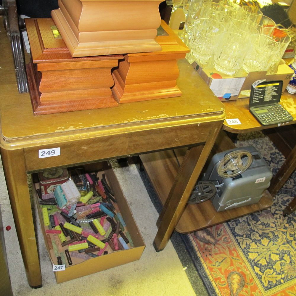 Lot 249: square wooden table