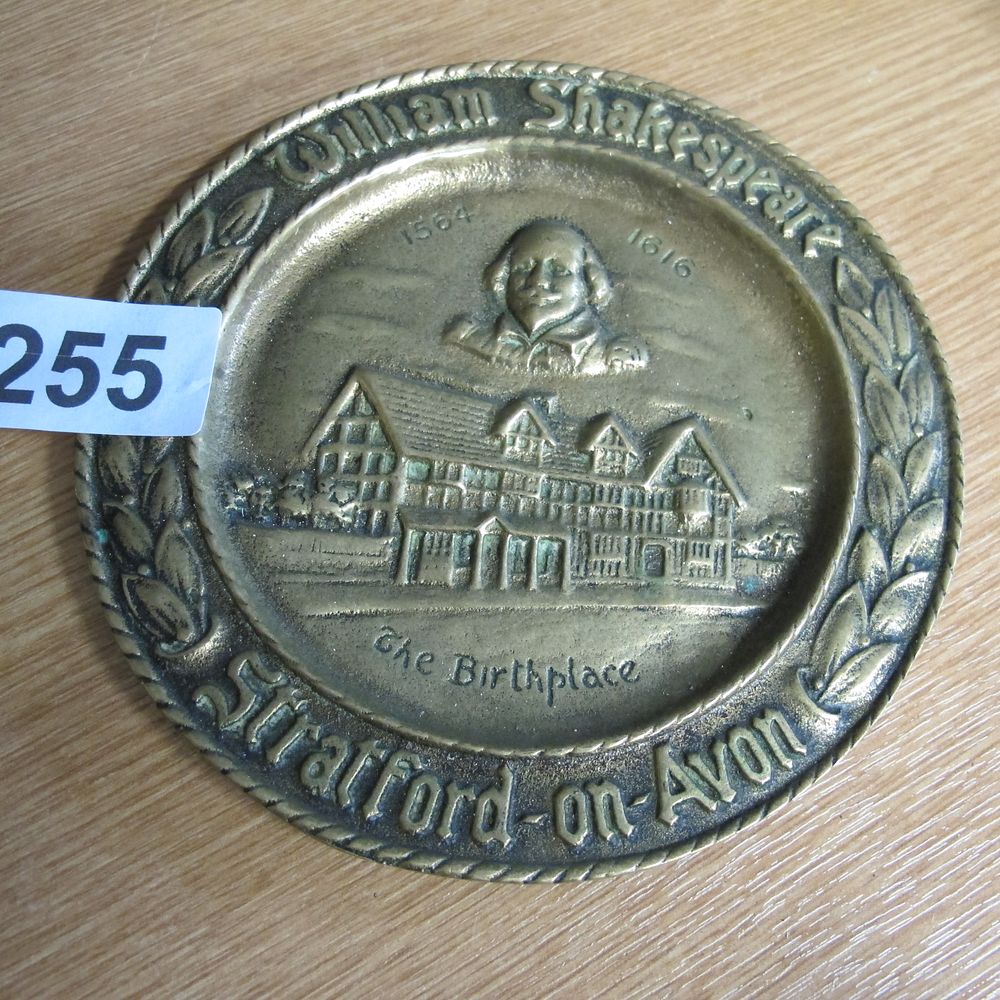 Lot 255: William Shakespeare brass commemorative metal plate