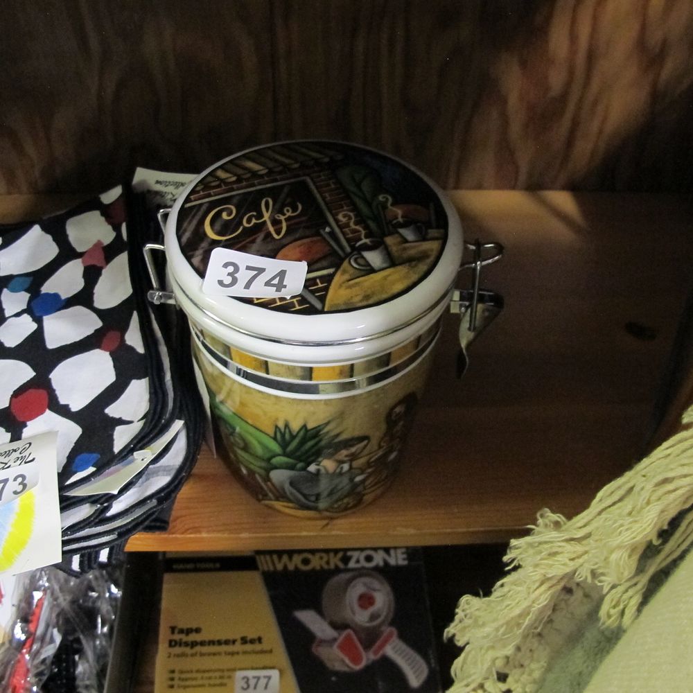 Lot 374: ornate pottery storage jar and a camembert cooking...