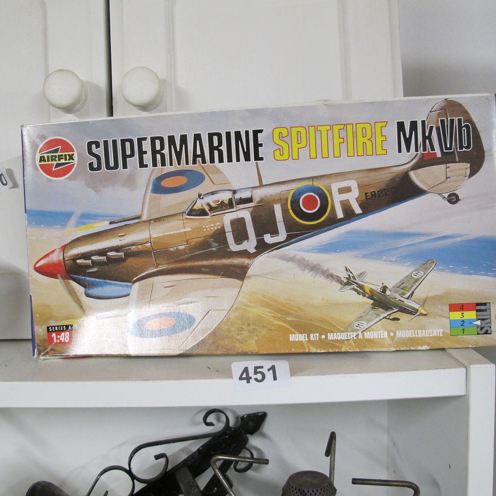 Lot 451: Airfix boxed spitfire kit