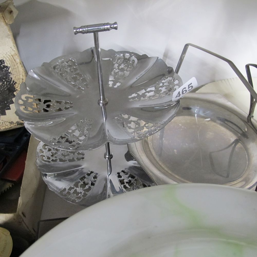 Lot 465: vintage two tier cake stand