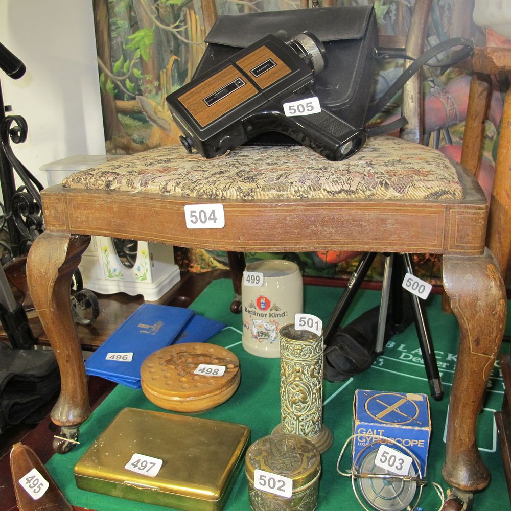 Lot 504: antique inlaid chair