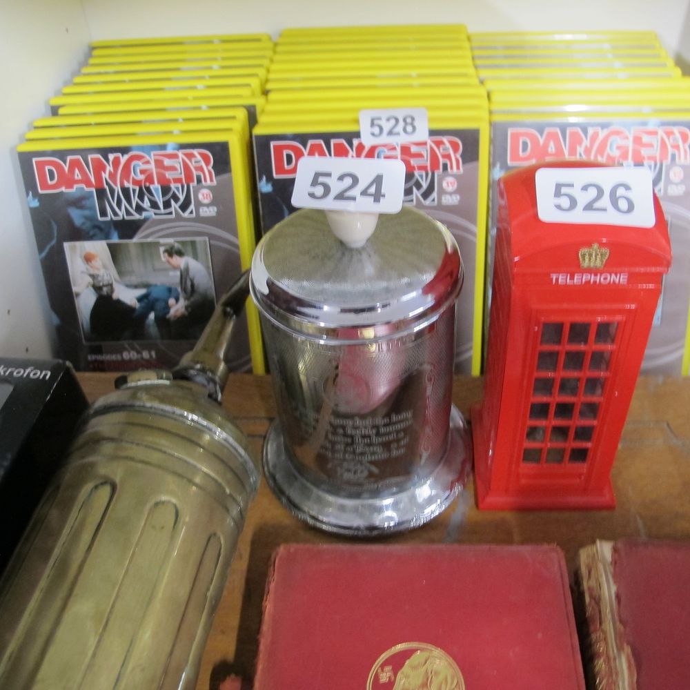 Lot 524: White metal presentation tea caddy