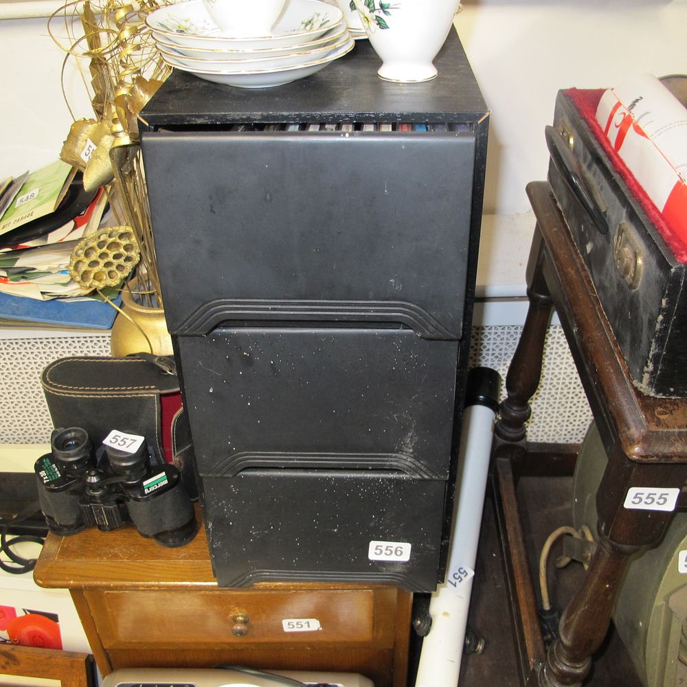 Lot 556: CD storage drawers with contents