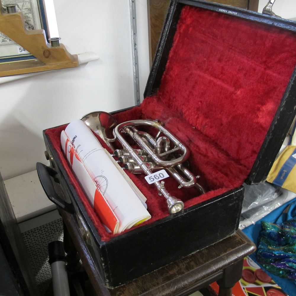 Lot 560: Cased trumpet