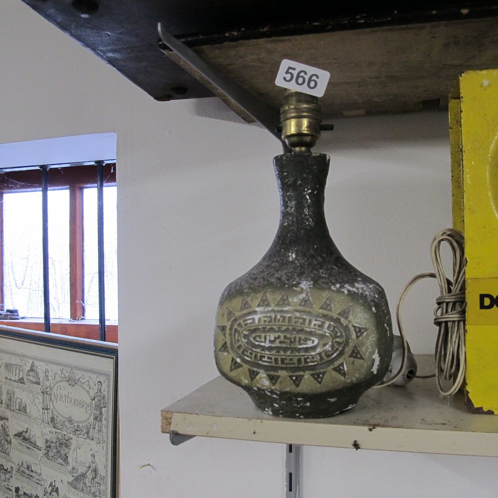 Lot 566: Studio pottery lamp
