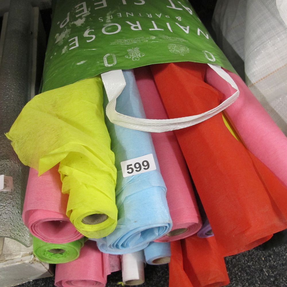 Lot 599: Bag of fabric rolls