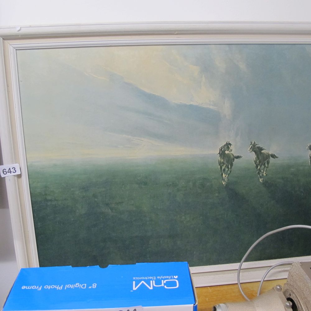 Lot 643: Framed picture of horses